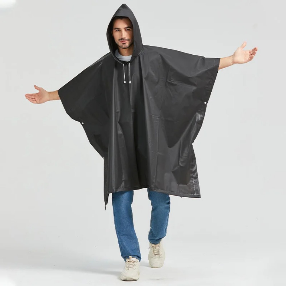 Preto moda adulto impermeável  - Women'S Fashion Raincoat avaliação e preço