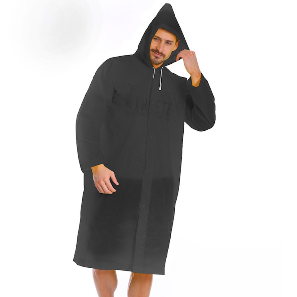 Preto moda adulto impermeável  - Women'S Fashion Raincoat avaliação e preço